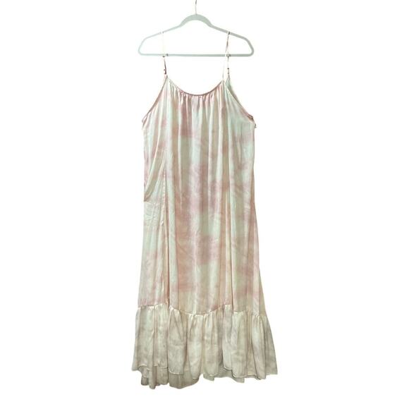 Free People Intimately Pink Tie Dye Maxi Dress Adjustable Spaghetti Straps Large - Picture 3 of 11